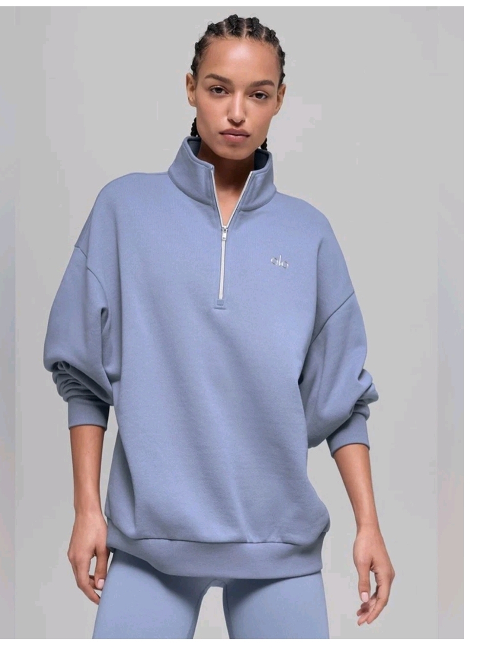 Alo Yoga Accolade 1/4 Zip Quarter Pullover Winter Frost - Picture 3 of 4